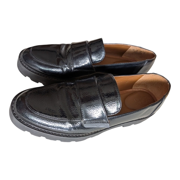 Franco Sarto Black Patent Loafers - Picture 1 of 8